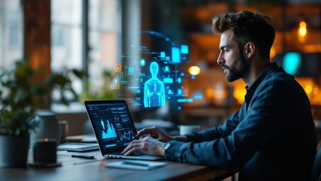 IA PME comment commencer — entrepreneur utilisant l'intelligence artificielle